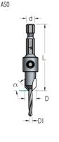 Зенковка оправка коническая D12 сверло 5 плавная спираль хвостовик HEX1/4 WPW AF05004D